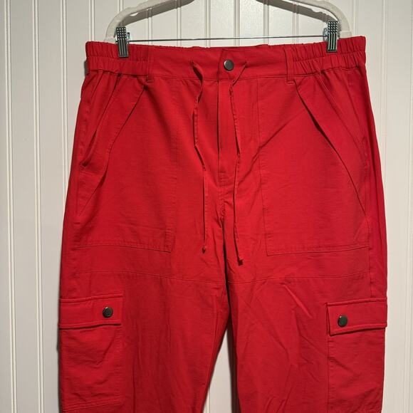 Cabi Red Quantum Cargo Jogger Pants Size Large - Picture 3 of 7